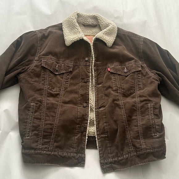 Brown Sherpa-Lined Denim Jacket - Picture 1 of 4